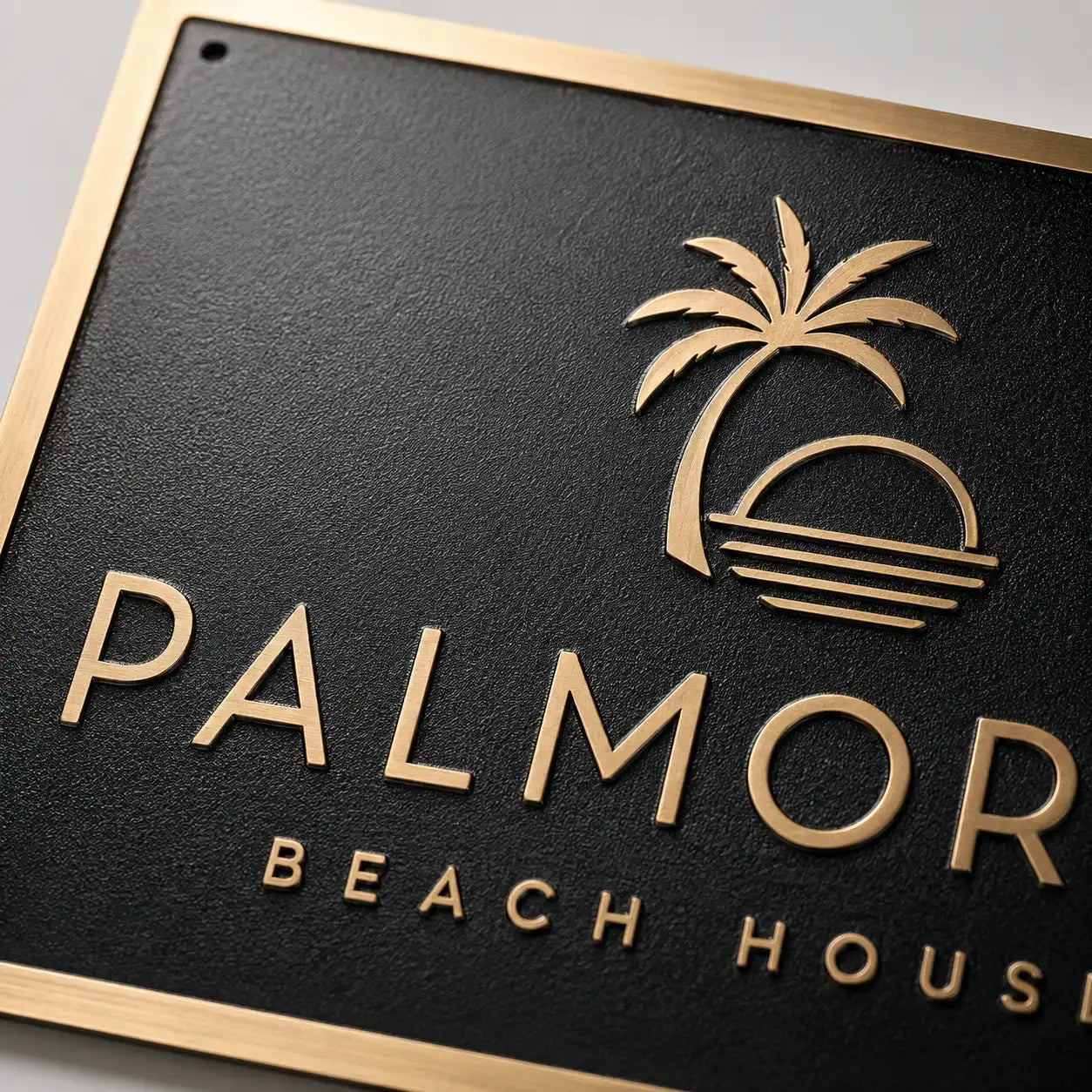Personalized solid brass house number plaque with custom engraved address for your home