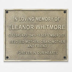 Engraved memorial plaque with personalized text for a lasting remembrance