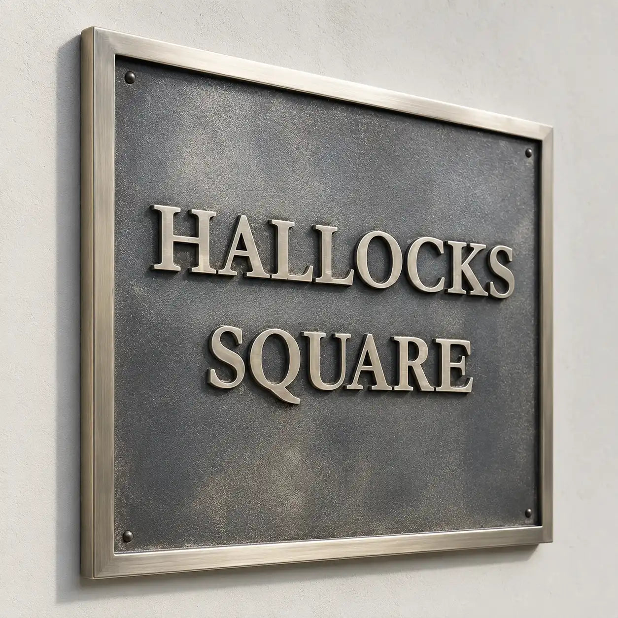Engraved brass house address plaque with personalized text