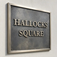 Engraved brass house address plaque with personalized text