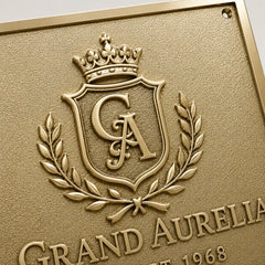 Personalized brass plaque with custom engraving