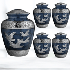 Burial Cremation Dark Blue Dove Urn for Ashes 06