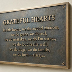 Durable custom bronze plaque for exterior signage
