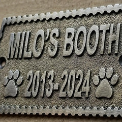 Personalized brass door name plate with custom text