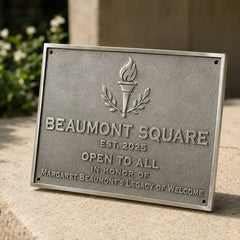 Personalized brass address plaque for front door, gate, or home entrance