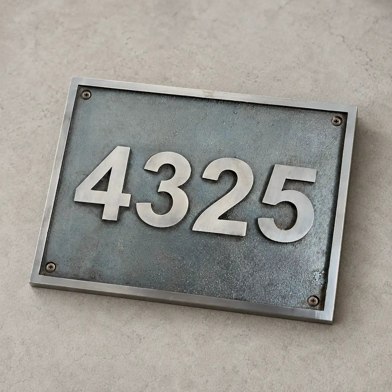 Premium bronze house number sign with custom engraved lettering