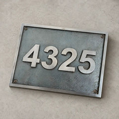 Premium bronze house number sign with custom engraved lettering