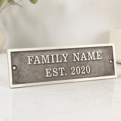 Personalized brass plaque with custom name, logo, or address