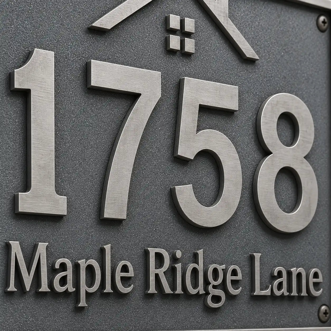 Engraved bronze house number plaque for home address display