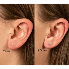 Boucles d'oreilles solitaires à 4 griffes avec diamants taille brillant 