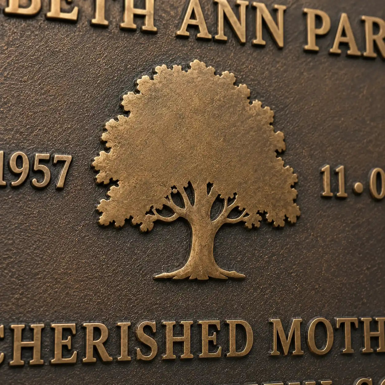 Solid bronze memorial plaque for honoring a loved one