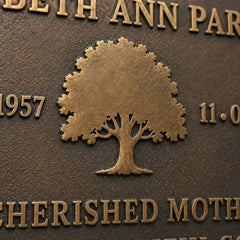Solid bronze memorial plaque for honoring a loved one