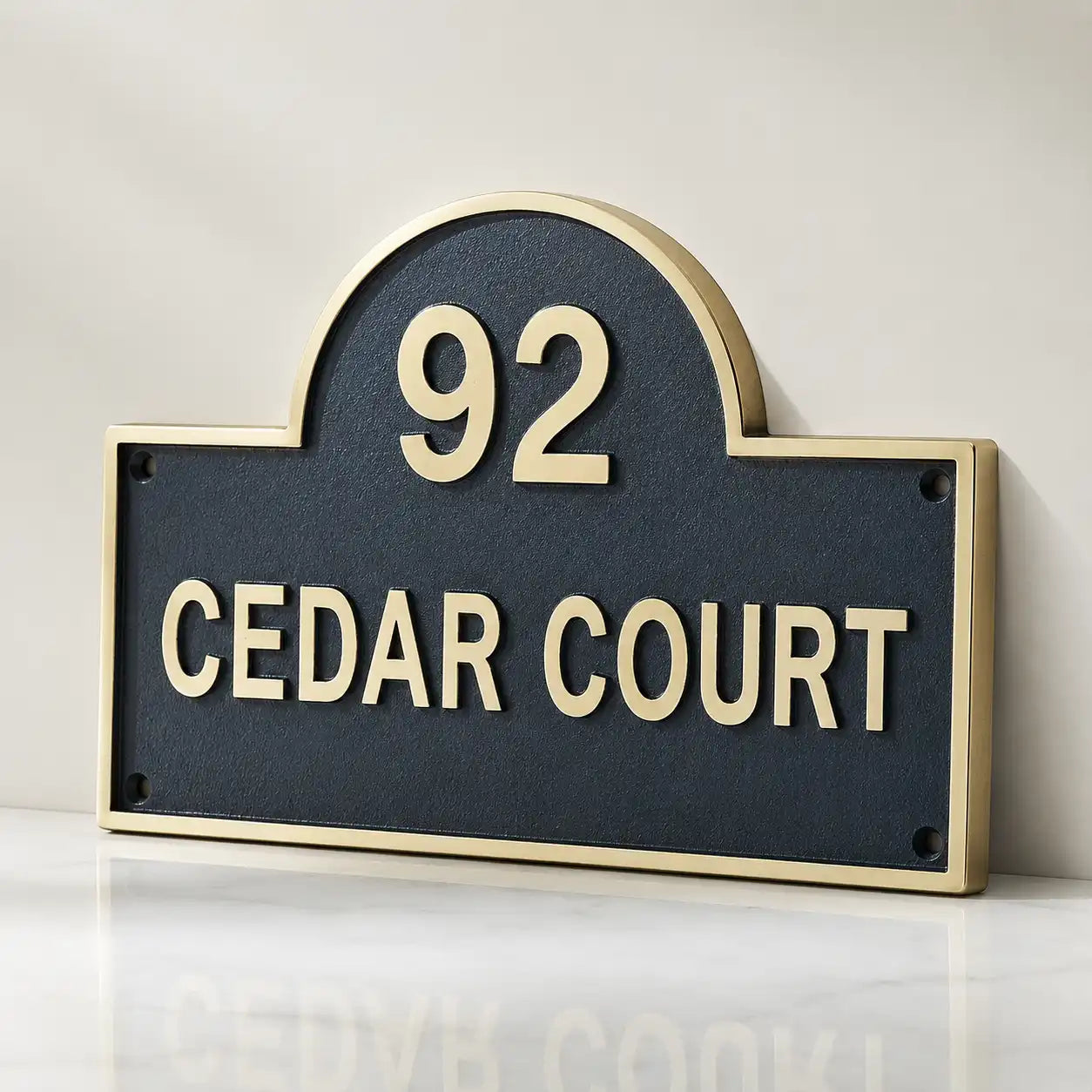 Engraved custom house number signs for modern home exteriors