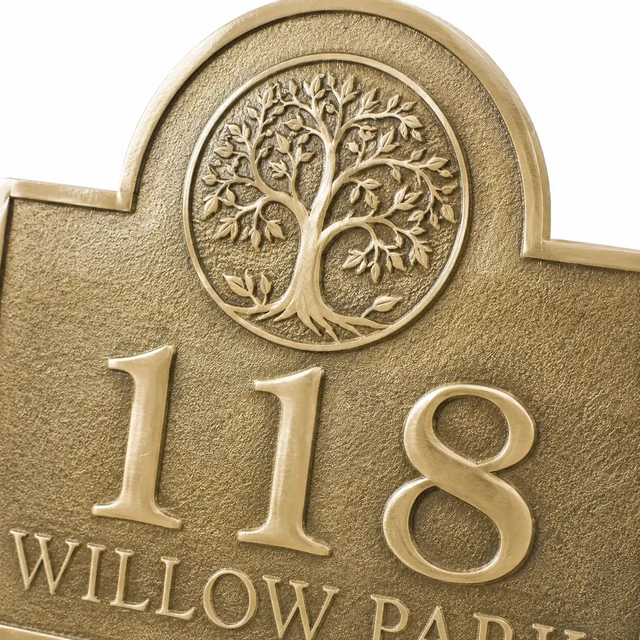 Engraved brass address plaque for front door or gate
