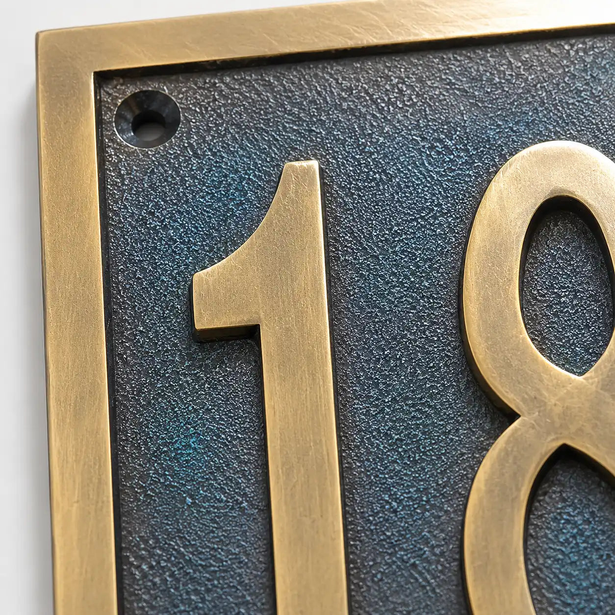Solid brass oil rubbed bronze house number plaque for front door display