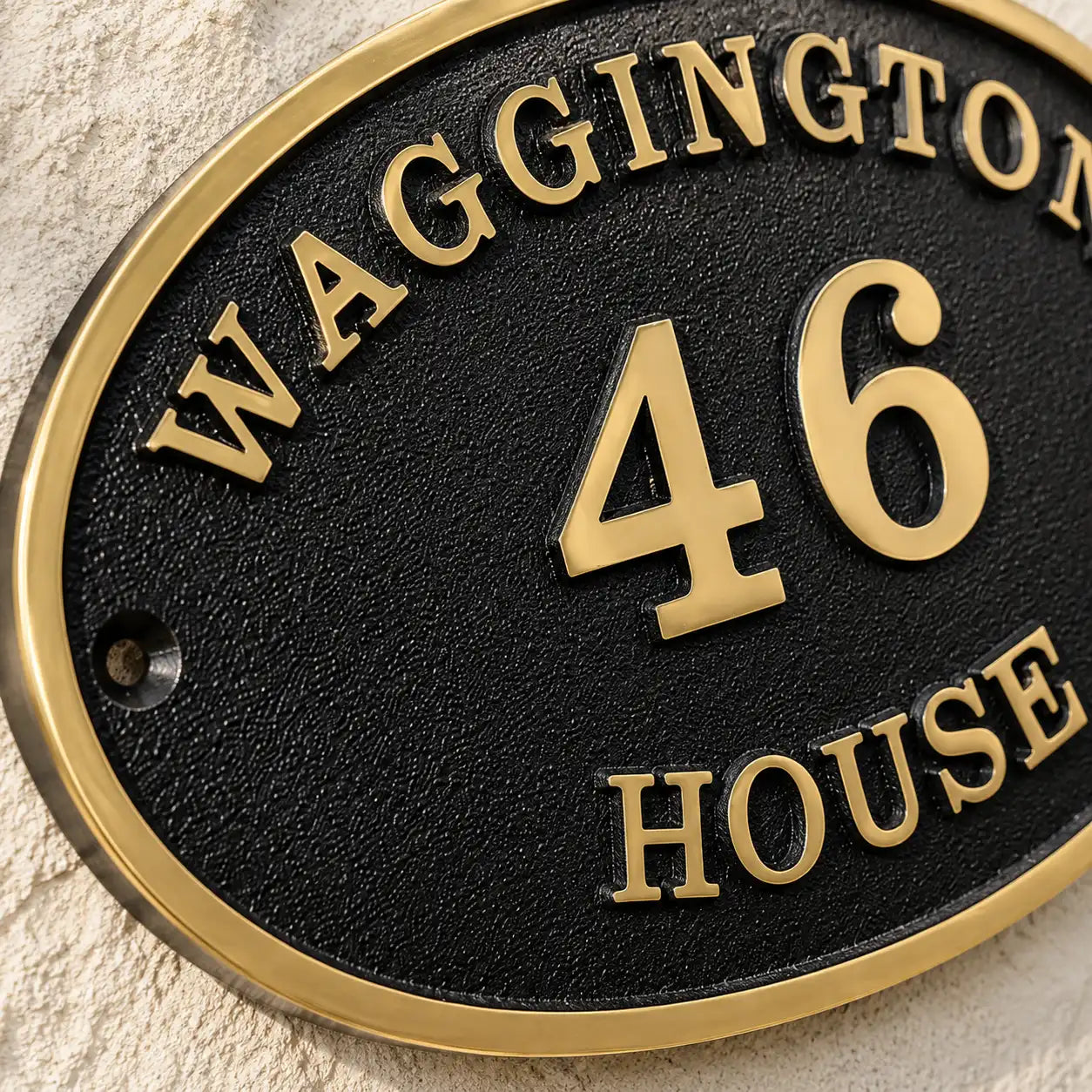 Solid bronze house number plaque with custom engraved numbers