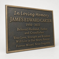 Custom bronze commemorative plaque for lasting remembrance