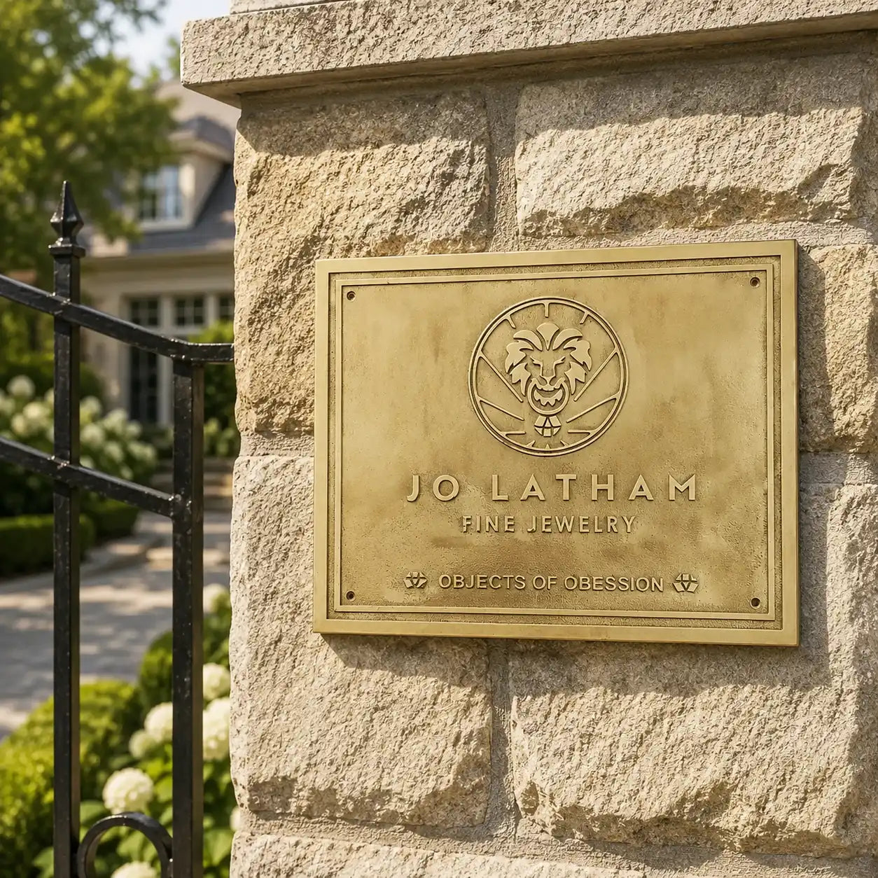 Personalized brass house address sign with durable engraved finish