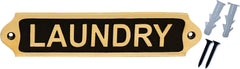 Laundry Brass Door Sign Black Finish