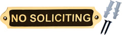 No soliciting Brass Door Sign Black Finish