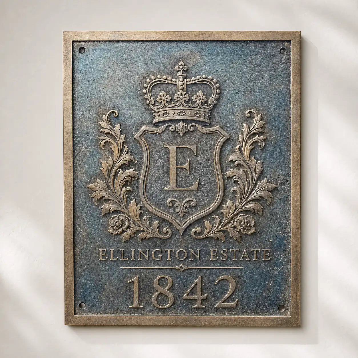 Personalized engraved bronze plaque with custom lettering