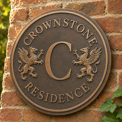 Premium bronze address plaque for front door or gate