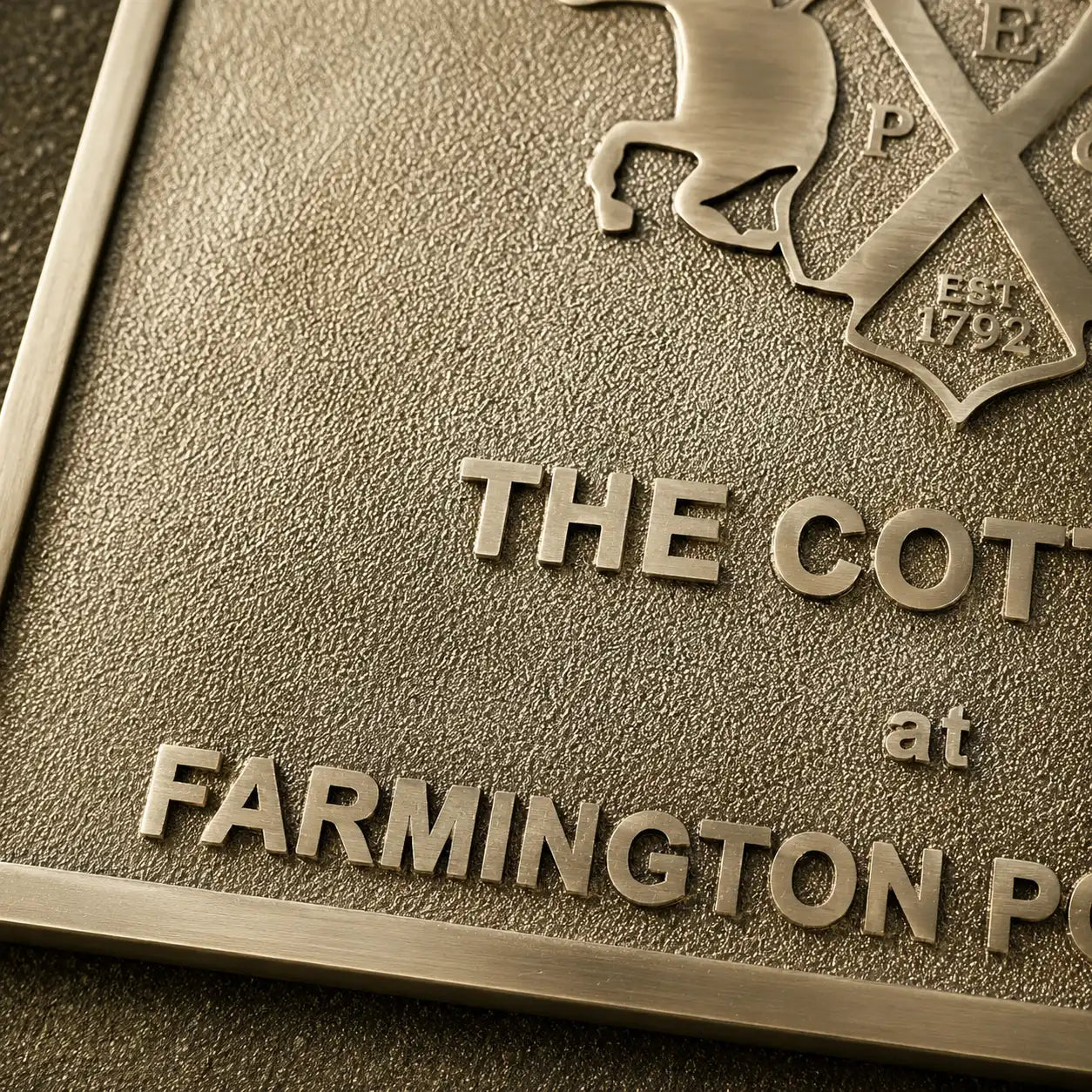 Premium solid brass plaque with personalized address engraving