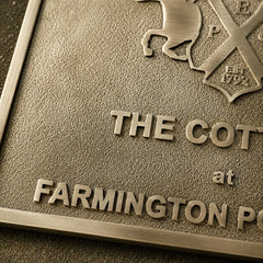 Premium solid brass plaque with personalized address engraving