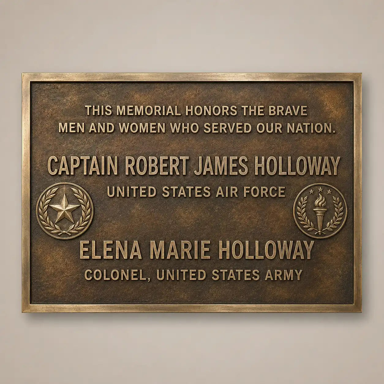 Personalized bronze wall plaque with custom inscription