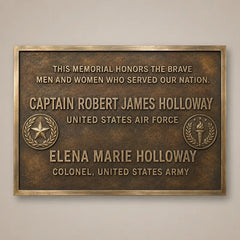 Personalized bronze wall plaque with custom inscription