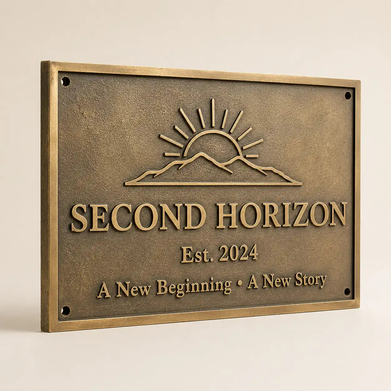 Personalized bronze remembrance plaque for graves and memorials