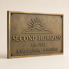 Personalized bronze remembrance plaque for graves and memorials