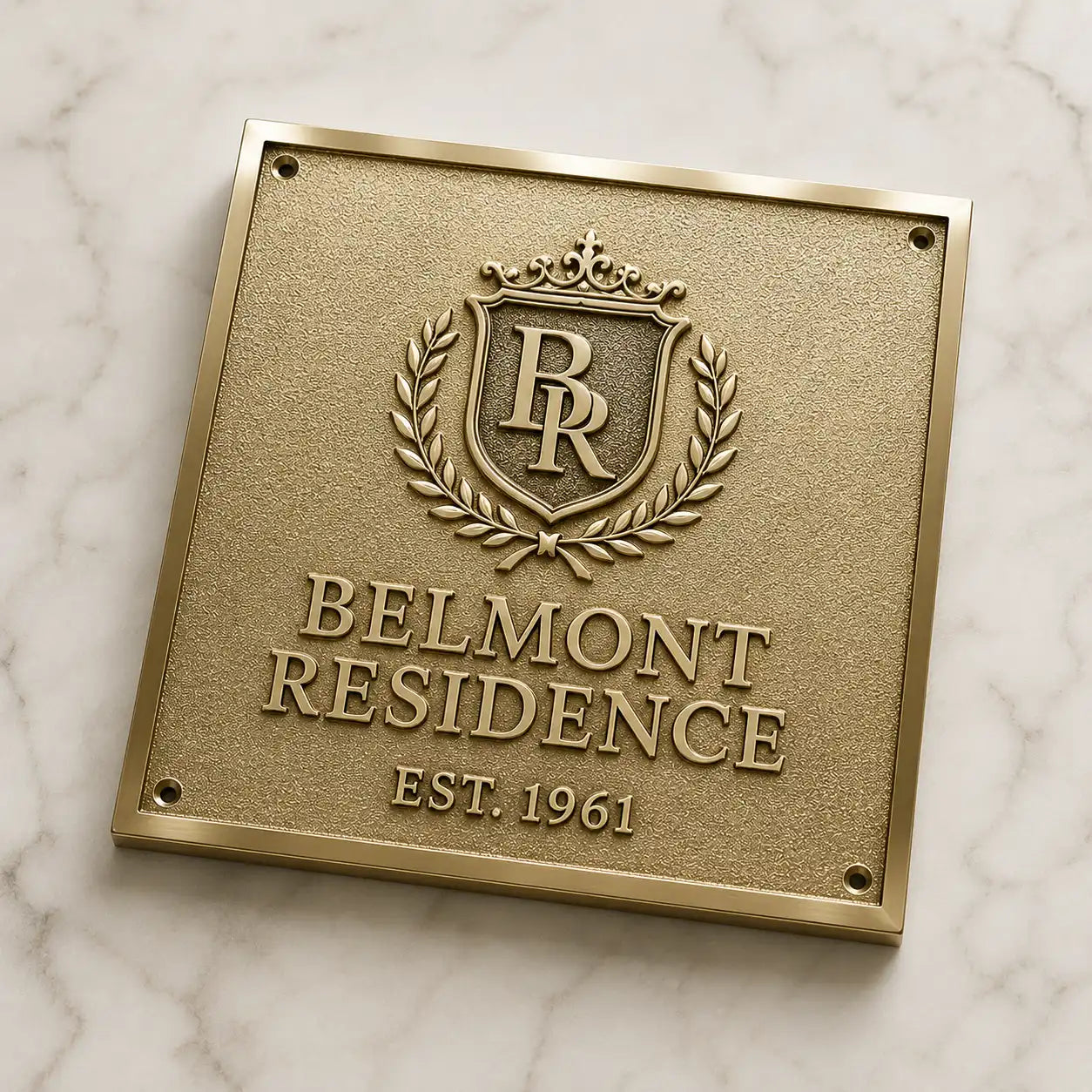 Solid brass plaque with customized engraving