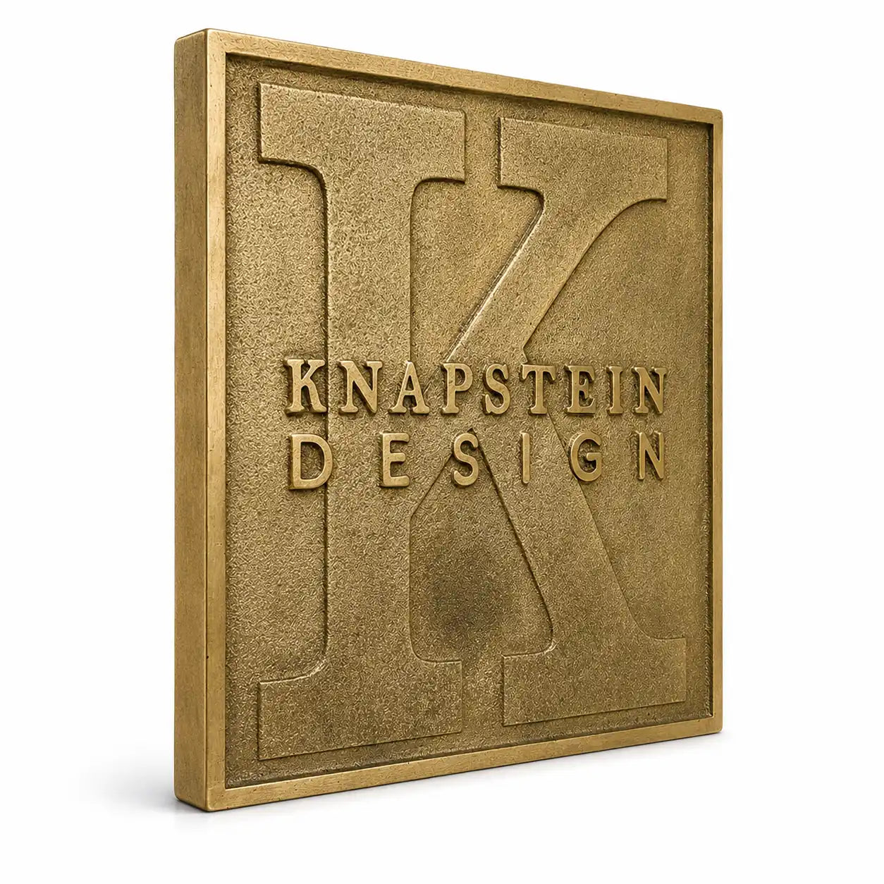 Premium brass plaque with black and silver engraved details