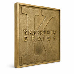 Premium brass plaque with black and silver engraved details