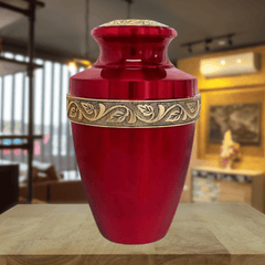 Red Burial Cremation Urn for Ashes 04