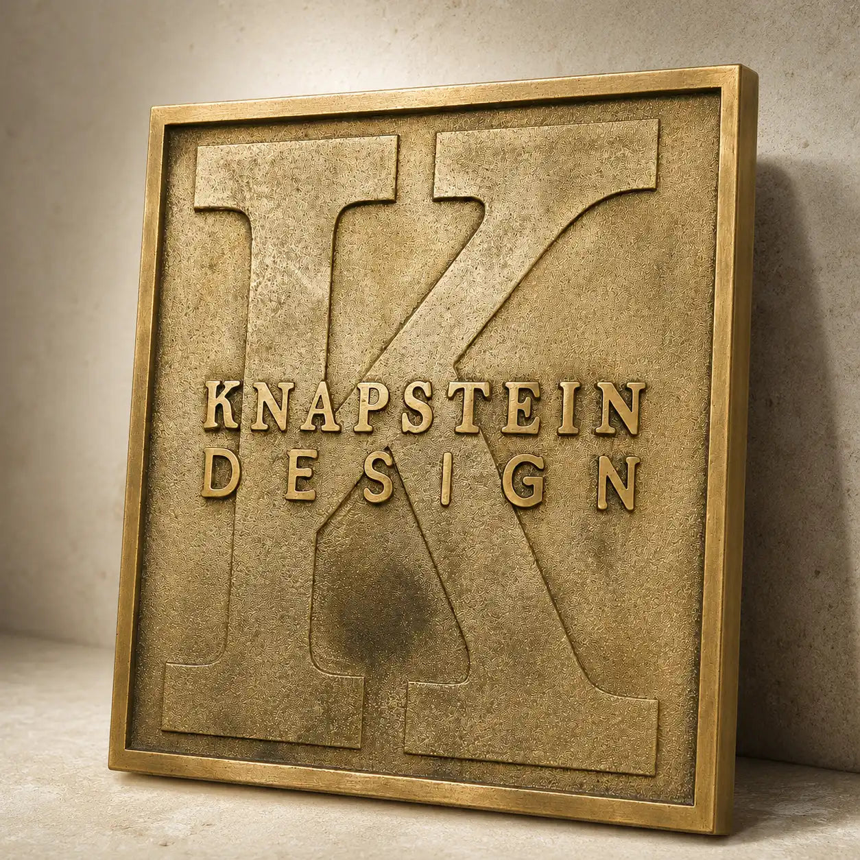 Custom brass plaque with engraved name, address, or business logo