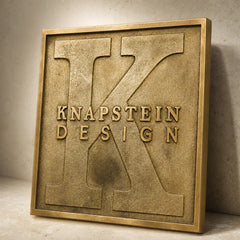 Custom brass plaque with engraved name, address, or business logo