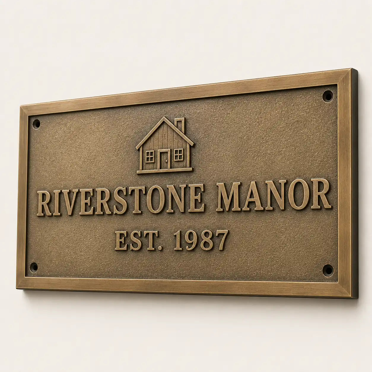 Custom bronze plaque personalized with names, logos, and inscriptions