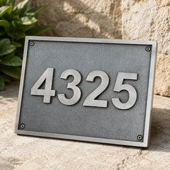 Custom engraved bronze house number plaque for front door or gate