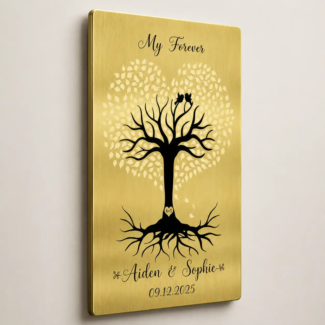 Personalized brass sign with custom engraving and durable brass finish