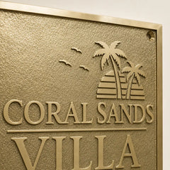Personalized brass address plaque with engraving