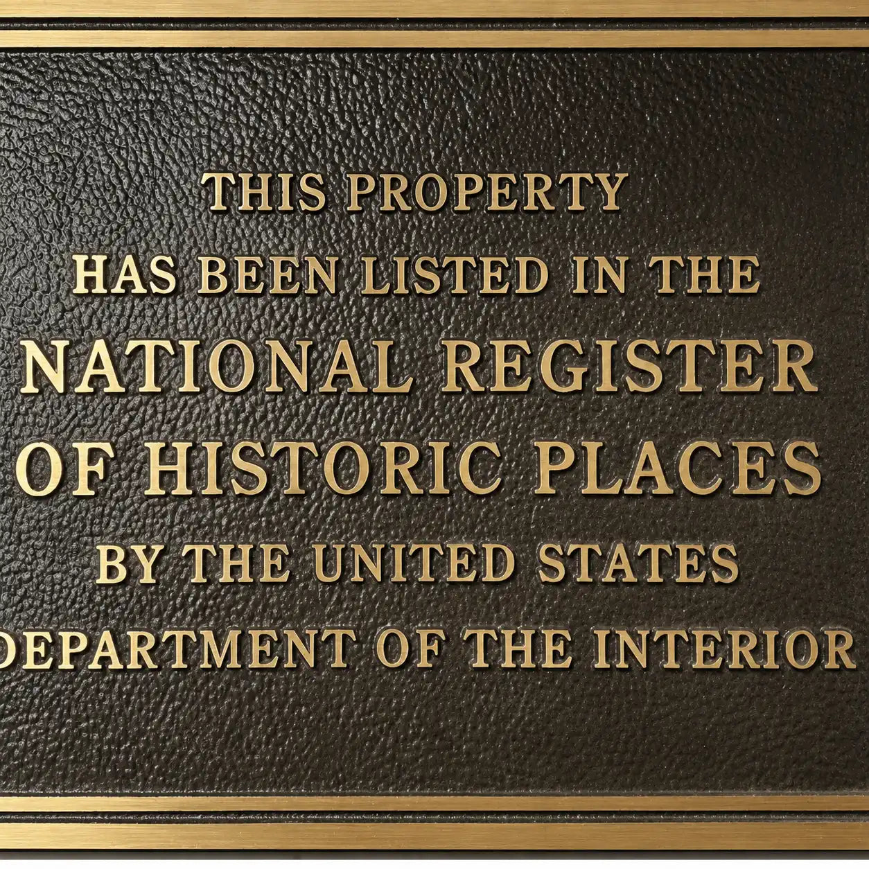 Custom engraved historic places plaque in solid brass or bronze