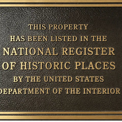 Custom engraved historic places plaque in solid brass or bronze