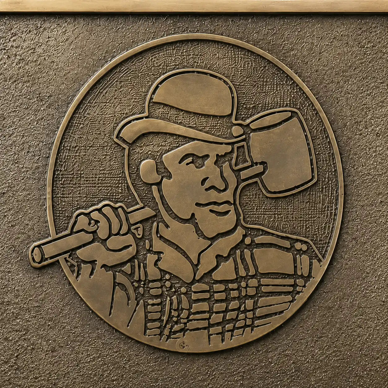 Engraved bronze commemorative plaque with custom name and dates