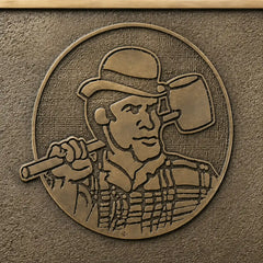 Engraved bronze commemorative plaque with custom name and dates