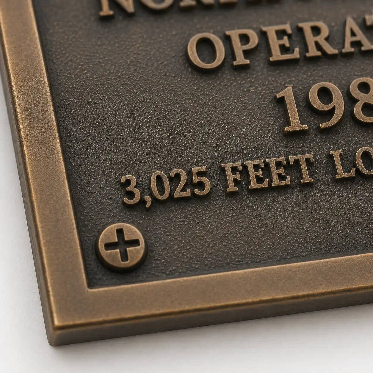 Solid bronze commemorative plaque with custom engraved text