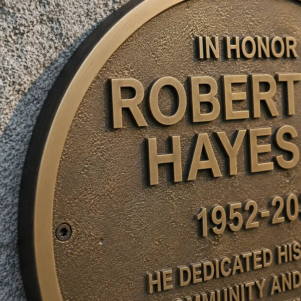 Custom oval bronze memorial plaque for lasting remembrance