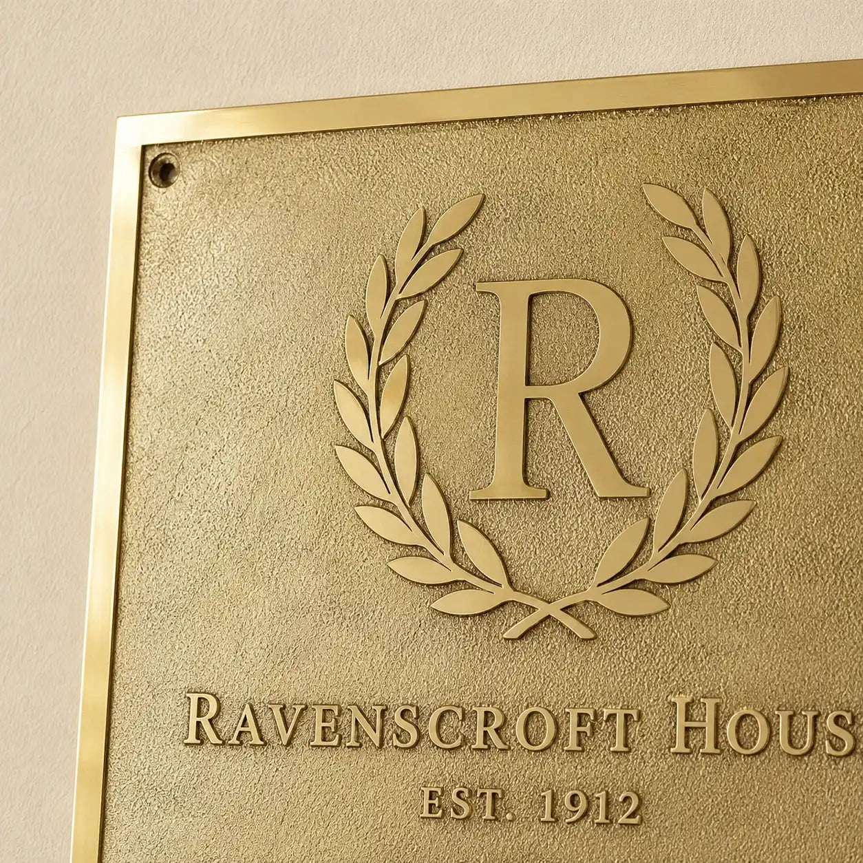 Custom brass address plaque with personalized engraving