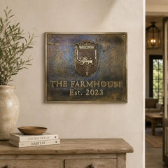 Custom brass address sign for residential and commercial properties